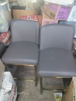 3 Grey barstool chairs