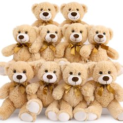 MaoGoLan Bulk Teddy Bear Baby Shower, 8 Packs Small Teddy Bear Stuffed Animals In Bulk,13.5" 13.5inch