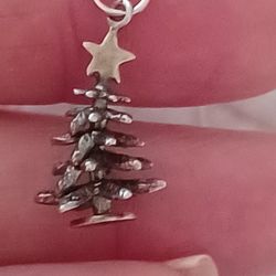 Vtg.sterling Silver CHRISTMAS Tree/ Star Charm