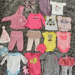 Baby Girl Bundle Clothes Infant 6-9 Month 19 Pieces $40