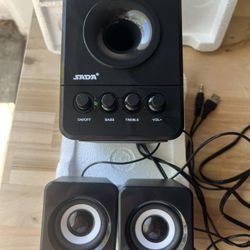 Universal Portable Mini Wired Speaker USB 2.1 Combination Speaker Bass Music Player Subwoofer for Phone Laptop PC Stereo Computer TV Black