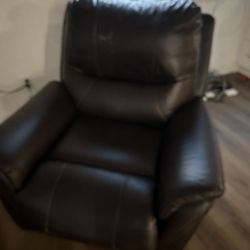 Faux Leather Brown Recliner