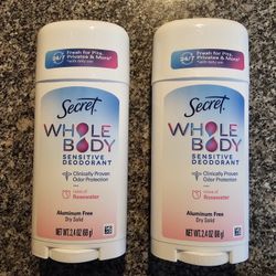 2 For $12 -Deodorant-Secret-Whole Body (Rosewater)