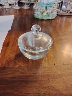 Vintage Anchor hocking 8oz presence clear domed glass sugar bowl