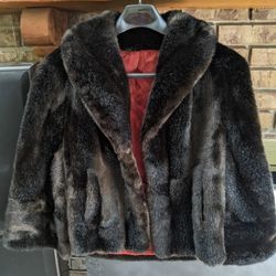Tissavel Faux Fur Shawl Coat
