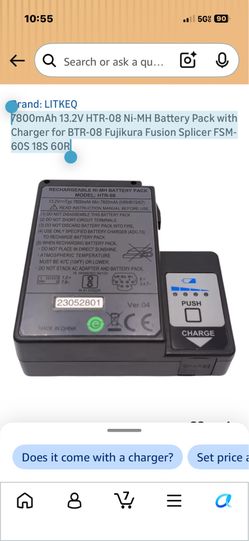 7800mAh 13.2V HTR-08 Ni-MH Battery Pack with Charger for BTR-08 Fujikura Fusion Splicer FSM-60S 18S 60R