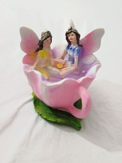 6 INCH TALL 2 FAIRIES IN A CUP