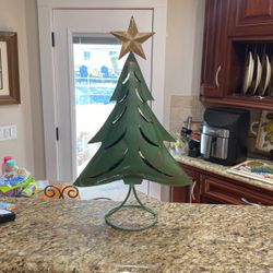 Adorable Green Metal Christmas Tree