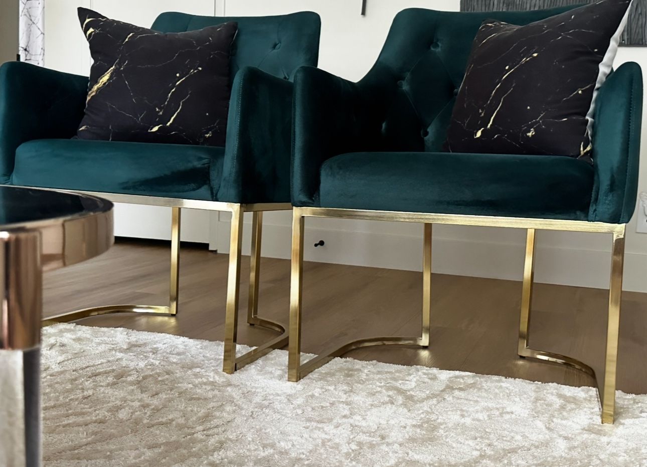 Two beautiful velvet living room chairs. $60 Each.