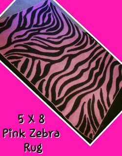 5x8 pink zebra rug