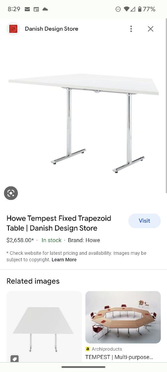 Howe Tempest Fixed Trapezoid Table