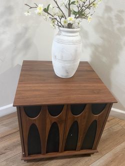 Jim . Mid Century Modern Broyhill Brasilia Style Walnut Corner Cabin...