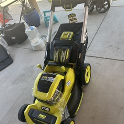 RYOBI 40V HP Brushless Whisper Series 21" Walk Behind Self-Propelled All Wheel Drive Lawn Mower-(2) 6.0 Ah Batteries & Charger