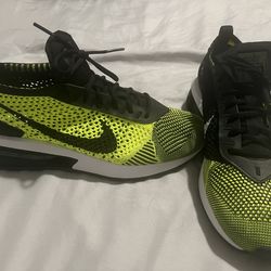 Women’s Nike Fly Knit Sneaker. Black and Neon Yellow. Size 8. No box.