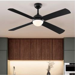 NEW Hampton Bay 52” Ceiling Fan – Katia – Matte Black – LED