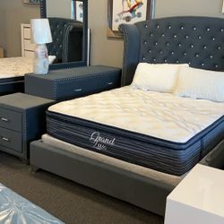 COASTER MELODY 4-PIECE  QUEEN BEDROOM SET GREY