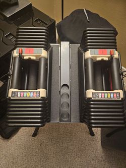85lbs PowerBlock Pro Adjustable Dumbbells with Stand