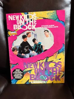 VINTAGE 1990 NKOTB NEW KIDS ON THE BLOCK STICKER ALBUM BOOK W/ SOME STICKERS