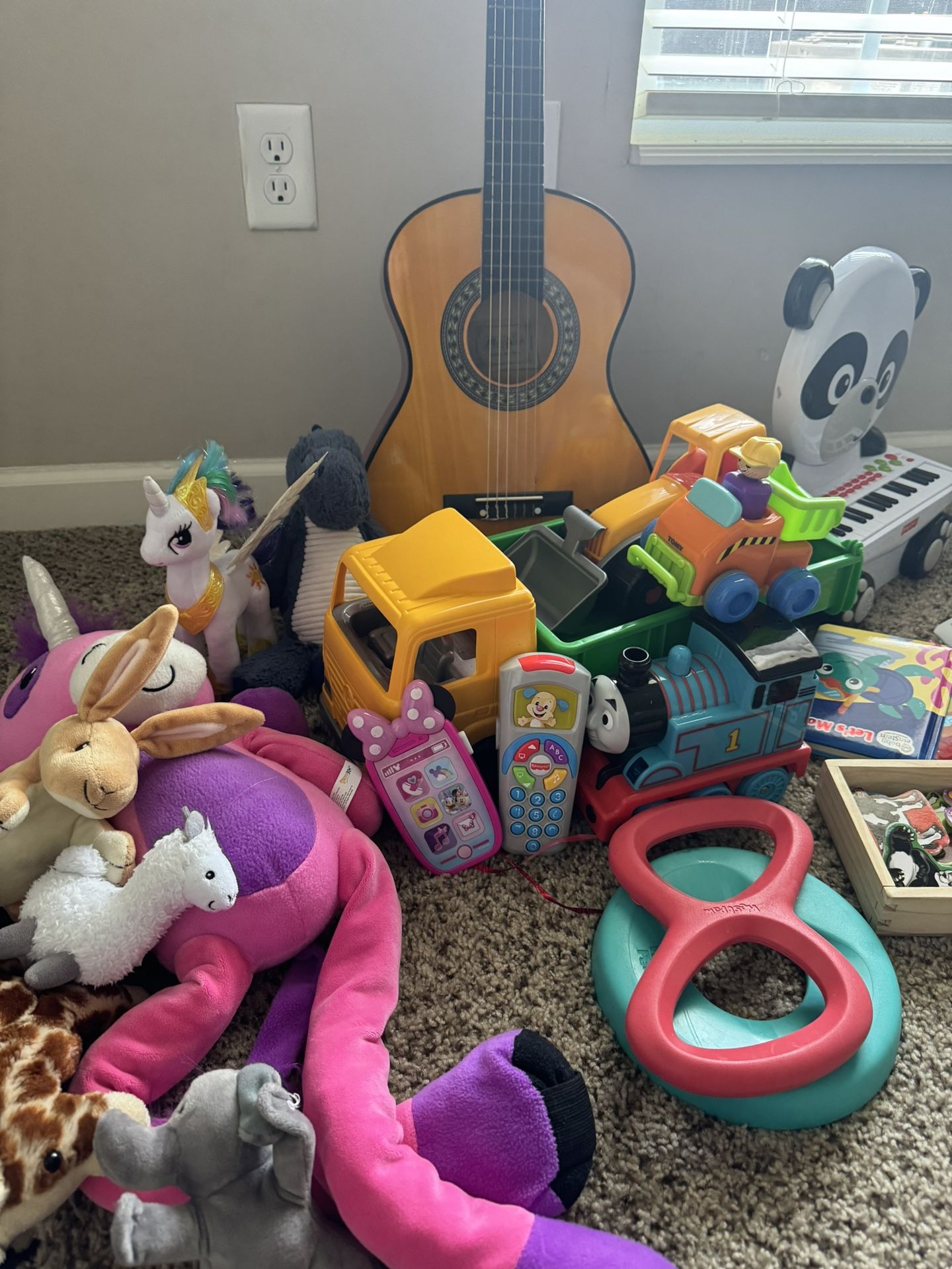 sell piano guitar truck and train puzzles and soft toys