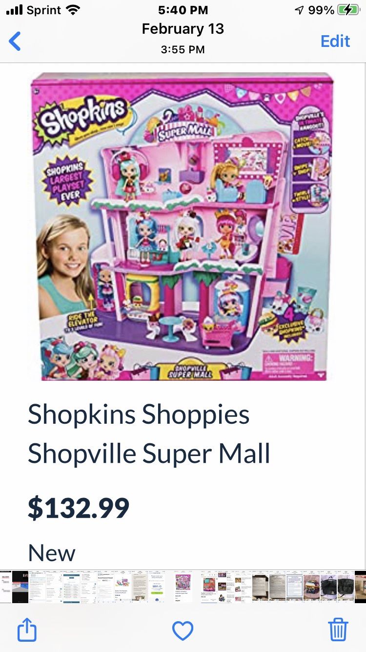 Shopkins supermall 6 Dolls + Furniture