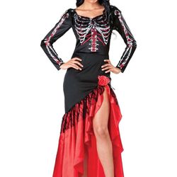 Day of The Dead Senorita Womens Cosplay Costume, Large *Brand New*