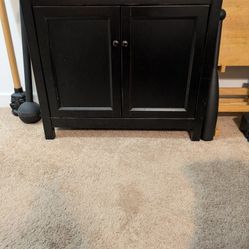 Wood Entertainment Stand/Side Table.  Cabinets & Shelves.  Sturdy.  Good Condition.  