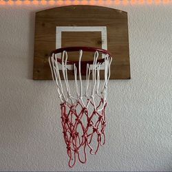 Rustic Wood Basketball Hoop Fully Functional Decor