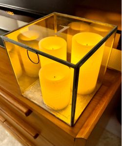 Flameless Candles in Glass Box