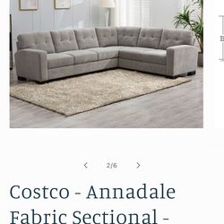 Fabric Sectional, Grey, Large