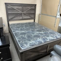 NEW QUEEN BED & MATTRESS $350