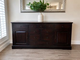 Solid Wood Dark Espresso Buffet / Sideboard / Console Cabinet