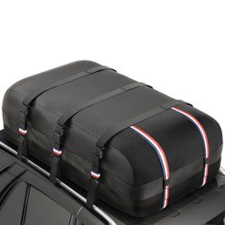Brand New Soft-Shell Rooftop Cargo Carrier Bag 26 Cubic Feet - Waterproof Car Roof Bag for All Vehicles, Heavy Duty 1200D with Anti-Slip Mat & Door Ho