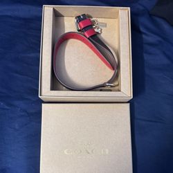 Coach Dog Collar Red Leather 