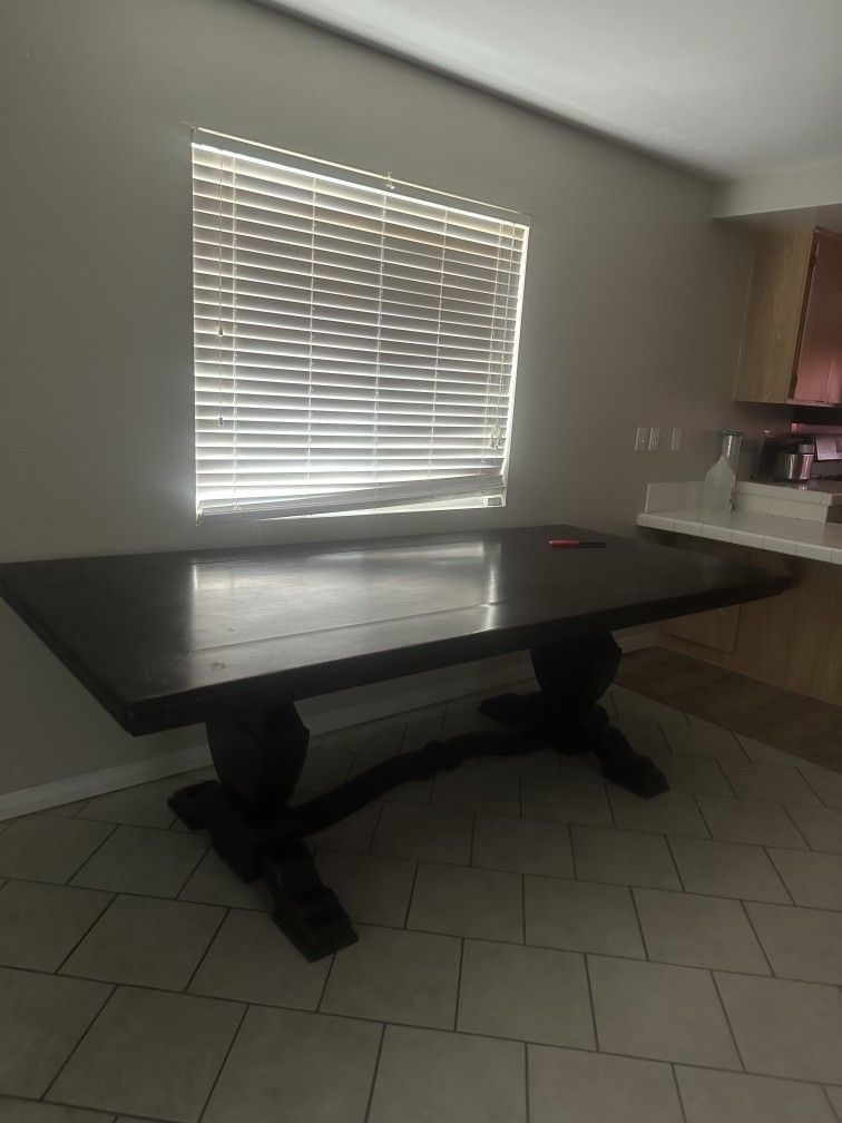 Big Solid Wood Kitchen Table 