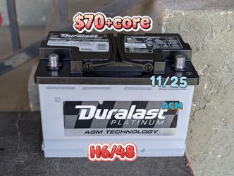 AGM Duralast Car Battery Group Size 48/H6
