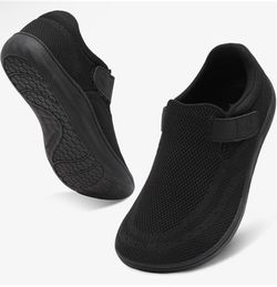 relxfeet Zapatos para caminar diabéticos para hombre, extra anchos, ajustables, ortopédicos, sin cordones, para pies hinchados