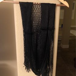 Black Fringe Scarf 🧣 