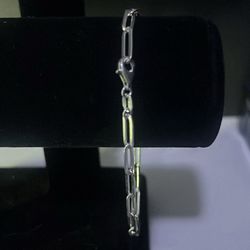 4.6grams soild sterling silver 925 paper clip bracelet 