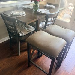 Pottery Barn Table and  4 Chairs and 2 Counter Height Stools