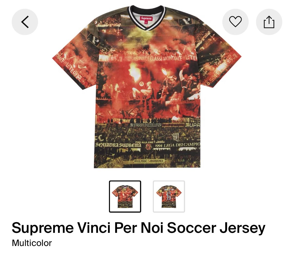 Supreme Vinci Per Noi Jersey