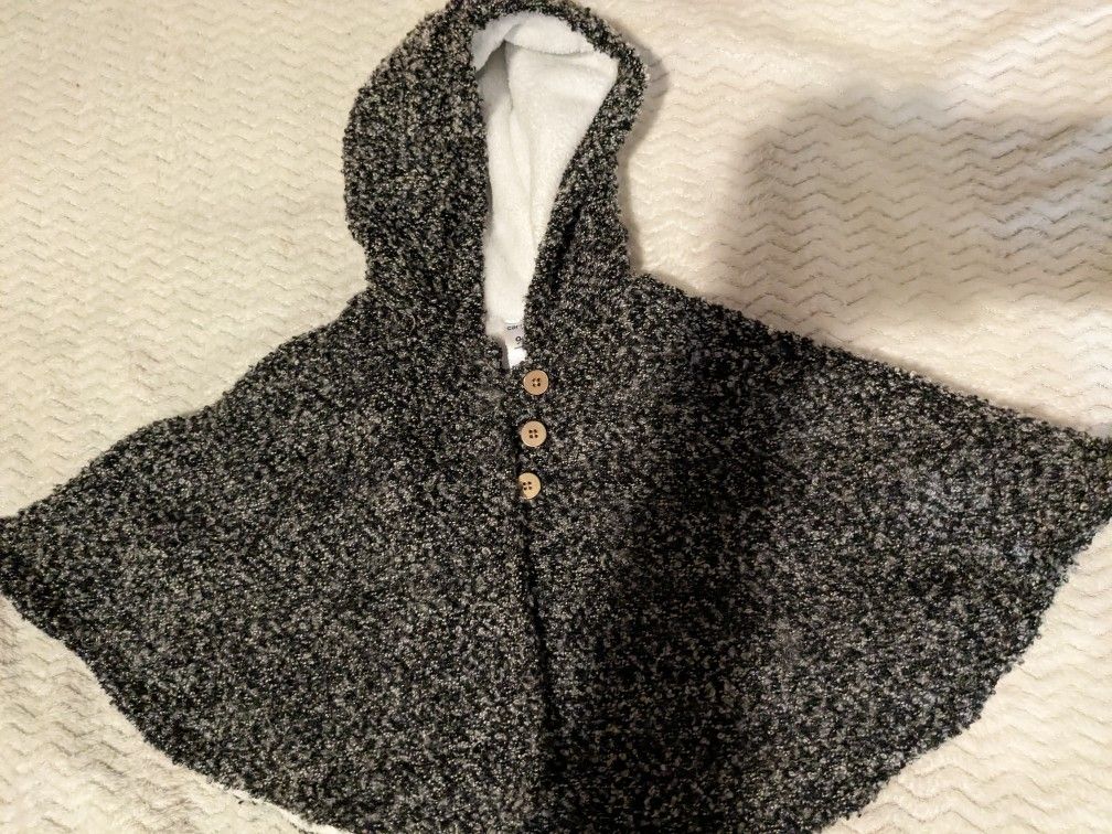 Grey Carter's Hooded Poncho Sweater