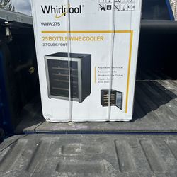 whirlpool 2.7 cu ft 25 bottle wine fridge stainless steel whw27s