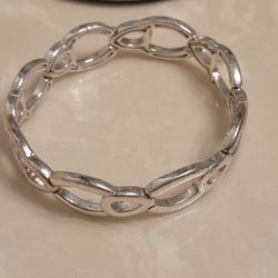 Silver Braided Stretch Bracelet 