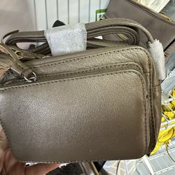 Hadaki Carolines piggy bag crossbody bag leather Bronze Color New