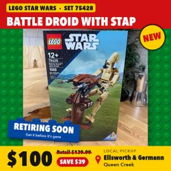 LEGO Star Wars Battle Droid with STAP 75428 New Sealed