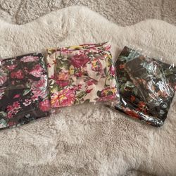 3 Set Floral Receiving Blankets With Matching Headband