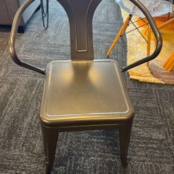 Set of 4 Grey Metal Chairs