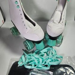 Roller Skates for Women with PU Leather High-top Double Row Rollerskates US5.5