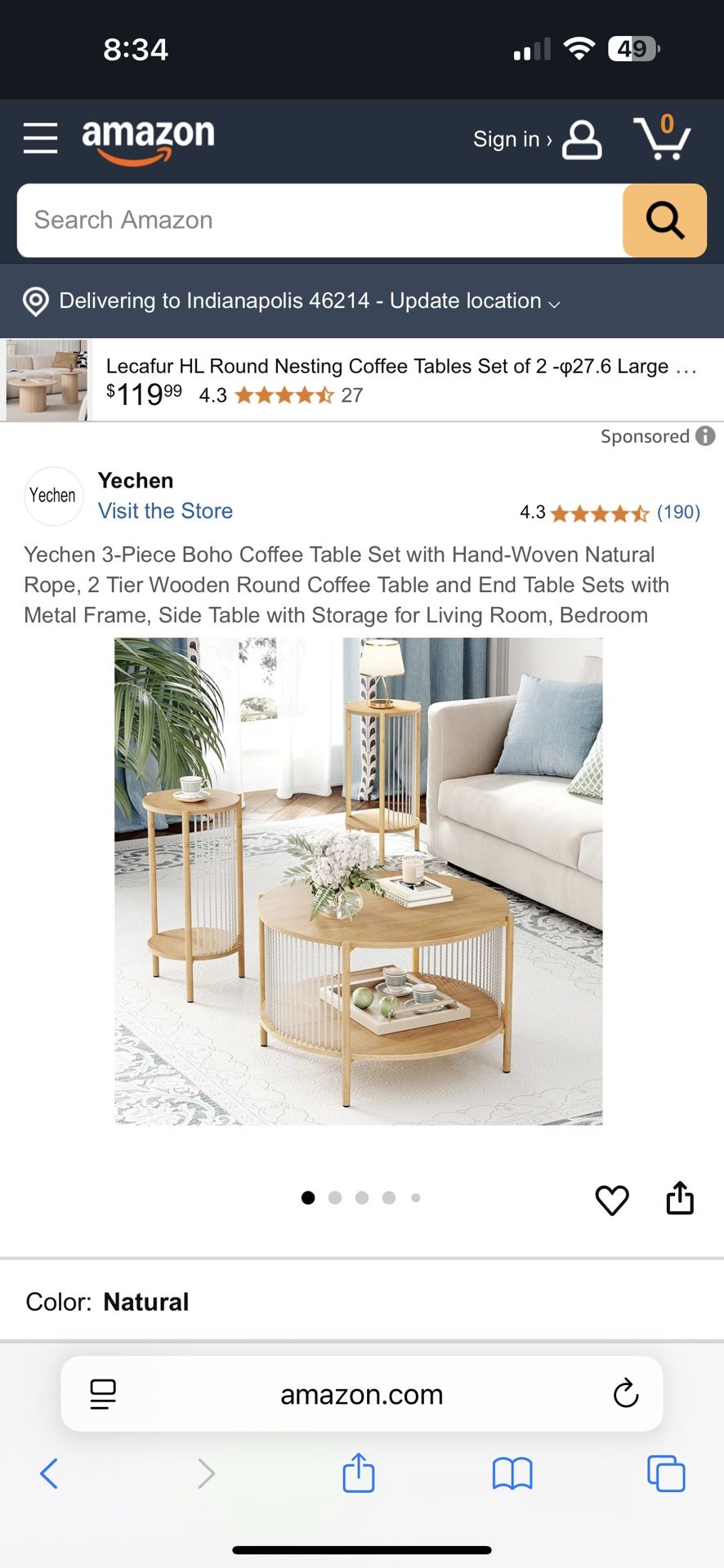 Yechen Coffe Table Set