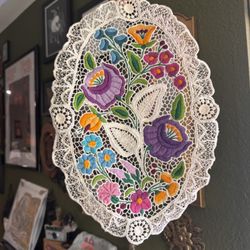Hand Embroidered Colorful Floral Piece 
